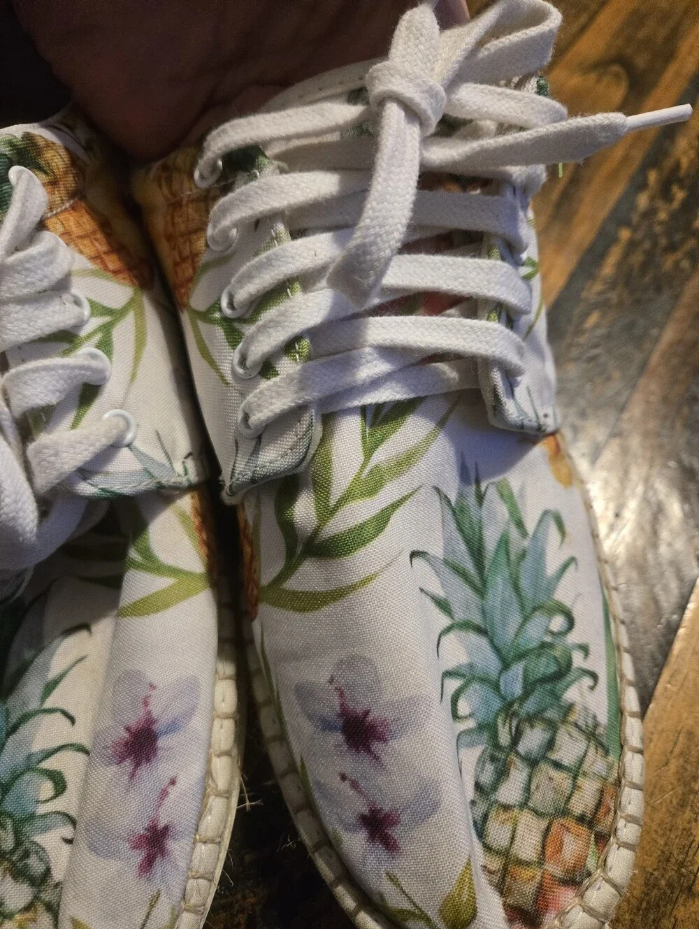 Free People Jackson Espadrille Floral Pineapple Canvas Lace-Up Sneakers